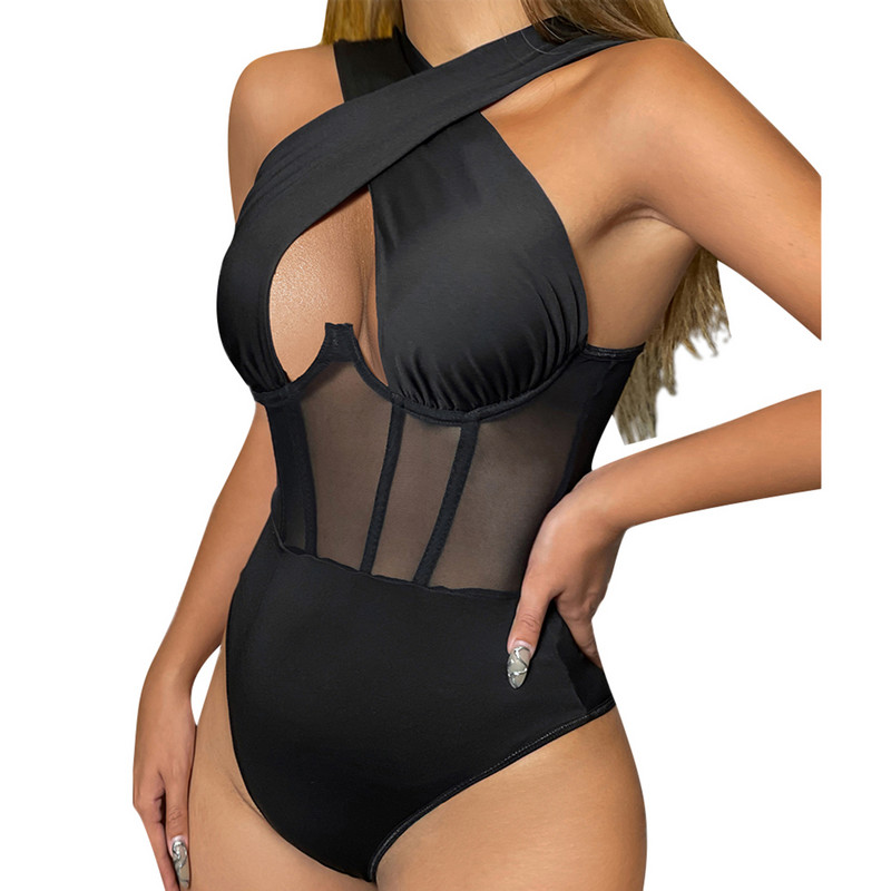 2022, la modă, sexy din plasă, transparentă, skinny body femei goale, fără mâneci, fără mâneci, bodycon, body de club, maiuri, îmbrăcăminte de stradă