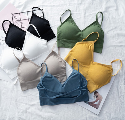 Cross Back Melltartó 2021 Bralette Fitness Csipke vékony vállpántos fehérnemű Női Fényálló ütésálló Push Up Szexi