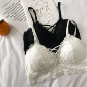 Καλοκαιρινό μονόχρωμο Όμορφο γυναικείο σουτιέν στην πλάτη Μικρό στήθος Gather Εσώρουχα Λευκά Γυναικεία Χωρίς Ίχνη Χωρίς Ζάντες Δαντέλα Σέξι σουτιέν