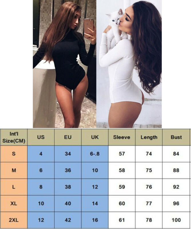 Naiste naiste must/valge pikkade varrukatega ühevärviline kilpkaelus Slim Fit Skinny Club Seksikad vabaaja bodyd Stretch trikoopüksid