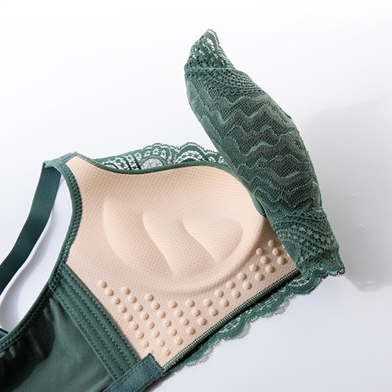 Punane meik Tai lateks ilma terasrõngata Lilled pitsist rinnahoidja kogutud reguleerimistüüp Rind Seksikas aluspesu Naiste topid Push Up rinnahoidjad Spo