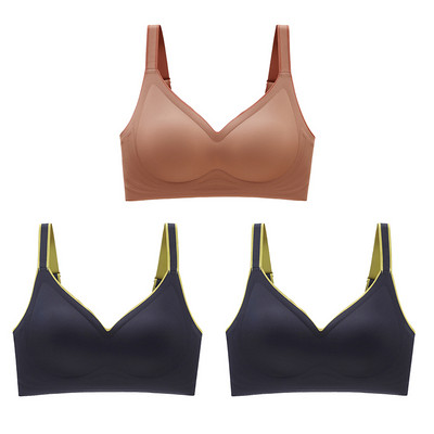 3 tk Uus värv lateks aluspesu gradient tarretis rihm, vahelejäämisvastane rinnahoidja ilma terasrõngata ilu seljas naistele 6 värvi saadaval