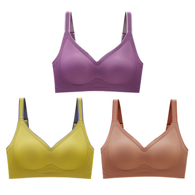 3 tk Uus värv lateks aluspesu gradient tarretis rihm, vahelejäämisvastane rinnahoidja ilma terasrõngata ilu seljas naistele 6 värvi saadaval
