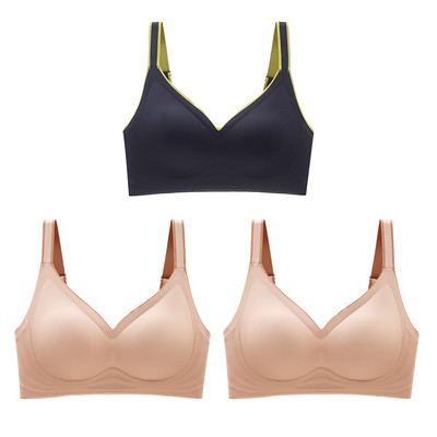 3 tk Uus värv lateks aluspesu gradient tarretis rihm, vahelejäämisvastane rinnahoidja ilma terasrõngata ilu seljas naistele 6 värvi saadaval