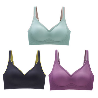 3 tk Uus värv lateks aluspesu gradient tarretis rihm, vahelejäämisvastane rinnahoidja ilma terasrõngata ilu seljas naistele 6 värvi saadaval