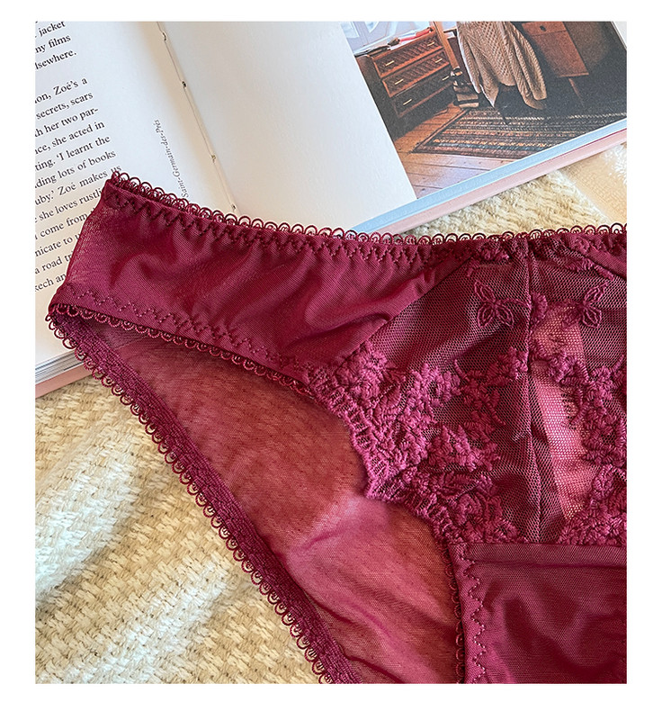 Sutien brodat cu costum de lenjerie de corp, de marime mare, braletă cu sârmă, set de chiloți ultra-subțiri pentru fete