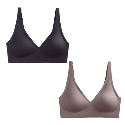 2 buc/set Deep V Gather Subțire, confortabil, ridicare a sânilor, lenjerie de corp reglabilă pentru femei, benzi fără sudură JELL-O, fără sutien inel de oțel