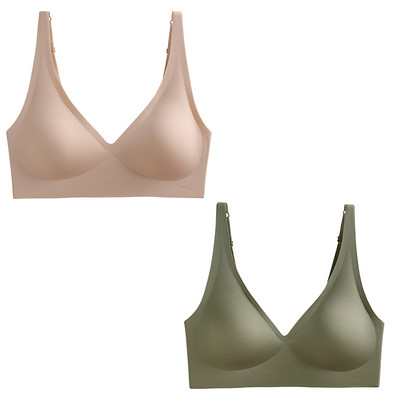 2 buc/set Deep V Gather Subțire, confortabil, ridicare a sânilor, lenjerie de corp reglabilă pentru femei, benzi fără sudură JELL-O, fără sutien inel de oțel