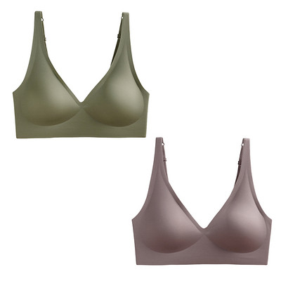 2 buc/set Deep V Gather Subțire, confortabil, ridicare a sânilor, lenjerie de corp reglabilă pentru femei, benzi fără sudură JELL-O, fără sutien inel de oțel