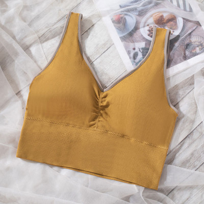 Sutien sport Bralette fără spate Topuri de fitness fără fir pentru femei Crop Top Lenjerie de corp Push UP fără mâneci Sutien tip U cu spate jos