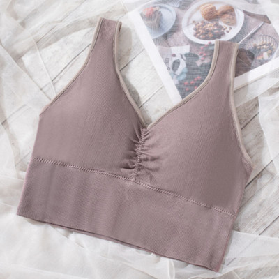 Sutien sport Bralette fără spate Topuri de fitness fără fir pentru femei Crop Top Lenjerie de corp Push UP fără mâneci Sutien tip U cu spate jos