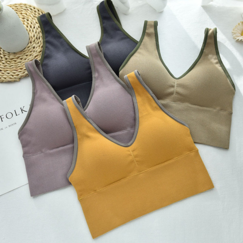 Sutien sport Bralette fără spate Topuri de fitness fără fir pentru femei Crop Top Lenjerie de corp Push UP fără mâneci Sutien tip U cu spate jos