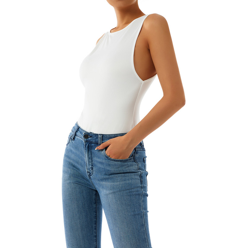 Μόδα 2022 Απλή σέξι μονόχρωμη κοκαλιάριστη φόρμα καλοκαιρινής περιστασιακής γυναικείας φόρμας αμάνικη μπλούζα για πάρτι Romper Club Streetwear