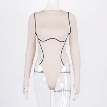 2020 μακρυμάνικο ριγέ γραμμή συνονθύλευμα κορμάκι σέξι playsuit φθινόπωρο χειμώνα γυναικεία ρούχα streetwear γυναικείο σώμα
