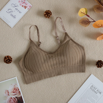 Sutien sport 2022 Sutien cu tub fără sudură pentru femei Bralette cu dungi sexy Lenjerie de corp pentru femei Lenjerie de corp AB CUP