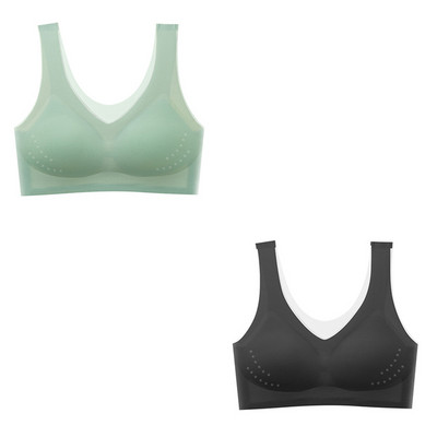 2 buc. Sutien ultrasubțire pentru îmbinare cu litere din fire, fără sudură, lenjerie de corp pentru femei, sutien push-up, respirabil, dantelă, bralet de mătase