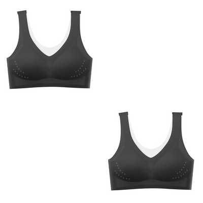 2 buc. Sutien ultrasubțire pentru îmbinare cu litere din fire, fără sudură, lenjerie de corp pentru femei, sutien push-up, respirabil, dantelă, bralet de mătase