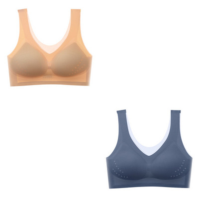 2 buc. Sutien ultrasubțire pentru îmbinare cu litere din fire, fără sudură, lenjerie de corp pentru femei, sutien push-up, respirabil, dantelă, bralet de mătase