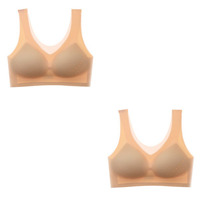 2 buc. Sutien ultrasubțire pentru îmbinare cu litere din fire, fără sudură, lenjerie de corp pentru femei, sutien push-up, respirabil, dantelă, bralet de mătase