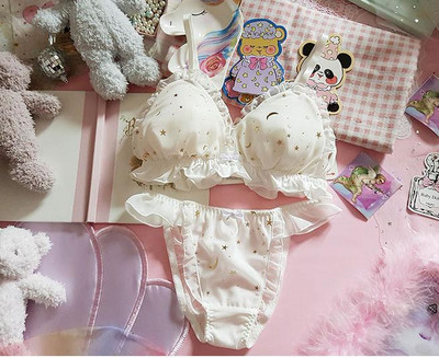 MOON STAR STARRY Star Girl Heart Jaapani väike rinnakorvi aluspesu ülikond Seksikas armas pits kullatud metallist pehme tüdruku tudengirinnahoidja