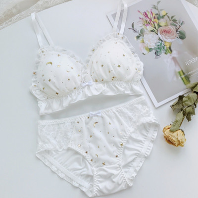 MOON STAR STARRY Star Girl Heart Jaapani väike rinnakorvi aluspesu ülikond Seksikas armas pits kullatud metallist pehme tüdruku tudengirinnahoidja