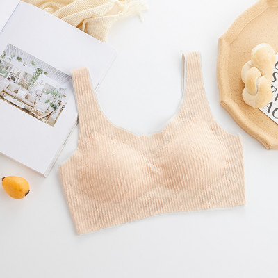 2021 Lenjerie de corp din latex din dantelă, fără sudură, sutien dintr-o singură bucată, fără inel de oțel, piept înfășurat pentru sport, lenjerie de corp cu umăr lat Topuri Push