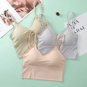 Seksikad sportlikud naiste rinnahoidjad, jääsiidist, seljata lahtise seljaosaga, õmblusteta U-tüüpi Bralette rinnahoidjad Push Up juhtmevaba aluspesu