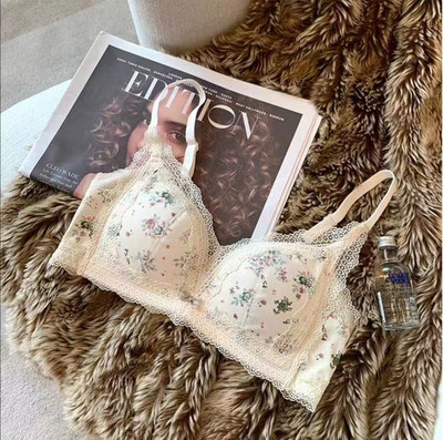 Sutien de damă Slip Costum Lenjerie de corp Sutien Push Up de modă Chiloți sexy din dantelă Sutien cu inel fără oțel pentru fete Set de lenjerie sexy pentru femei