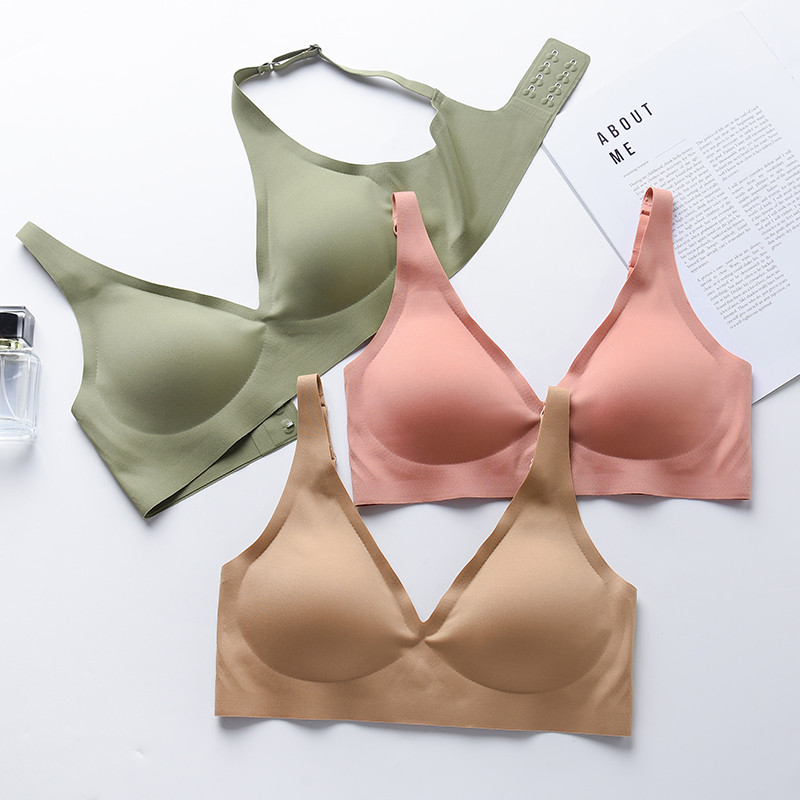 Γυναικεία εσώρουχα Deep V Gather Thin Άνετα Ανύψωση Στήθους Ρυθμιζόμενα Γυναικεία Εσώρουχα χωρίς ραφές JELL-O λωρίδες & Σουτιέν με μαξιλαράκια Latex χωρίς ατσάλι