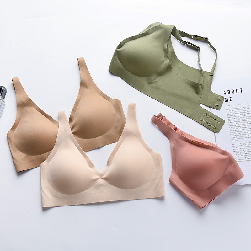 Γυναικεία εσώρουχα Deep V Gather Thin Άνετα Ανύψωση Στήθους Ρυθμιζόμενα Γυναικεία Εσώρουχα χωρίς ραφές JELL-O λωρίδες & Σουτιέν με μαξιλαράκια Latex χωρίς ατσάλι