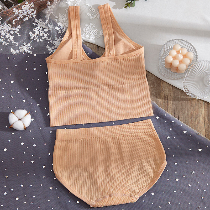 CHRLEISURE Σέξι Σετ Εσωρούχων Γυναικεία Σουτιέν Εσώρουχα Σετ Εσώρουχα Αθλητικά Μανίκια Πλεκτά Τυλιγμένα επάνω ασύρματα μαλακά σώβρακα