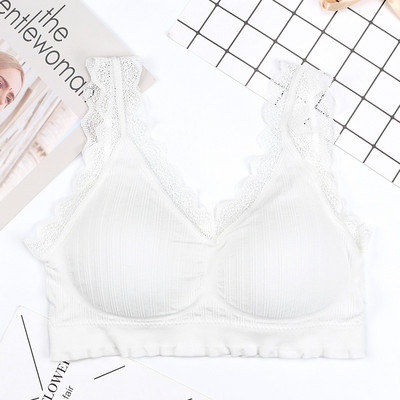 Sutien nou din dantelă fără cusături Piept înfășurat în spate Fără inel de oțel Filet Lenjerie sport roșie pentru femei Intime pentru femei