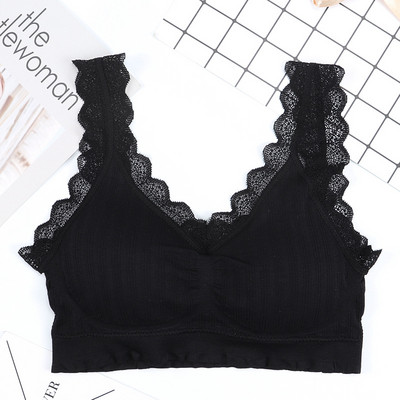 Sutien nou din dantelă fără cusături Piept înfășurat în spate Fără inel de oțel Filet Lenjerie sport roșie pentru femei Intime pentru femei