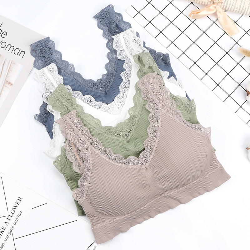 Sutien nou din dantelă fără cusături Piept înfășurat în spate Fără inel de oțel Filet Lenjerie sport roșie pentru femei Intime pentru femei