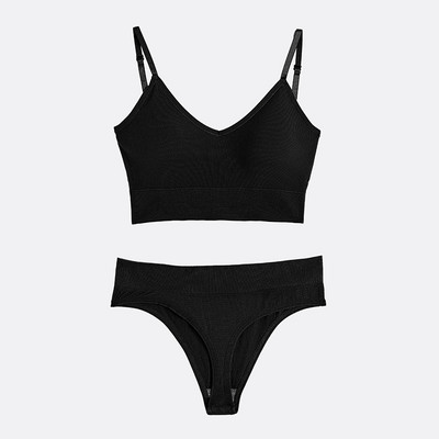 Set de lenjerie pentru femei Lenjerie intima pentru femei Sutien și chiloți fără fir Tanga Lenjerie intimă sexy