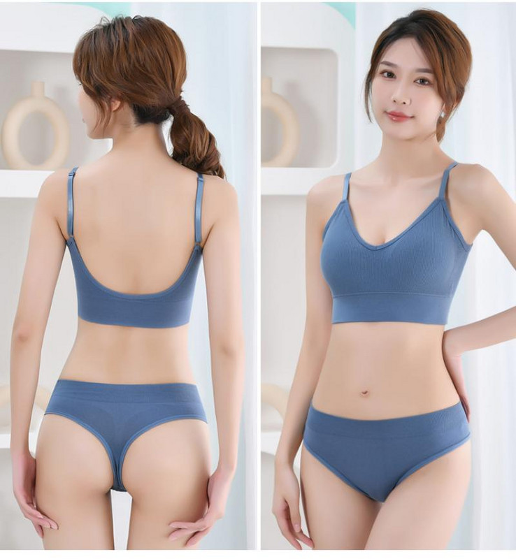 Set de lenjerie pentru femei Lenjerie intima pentru femei Sutien și chiloți fără fir Tanga Lenjerie intimă sexy