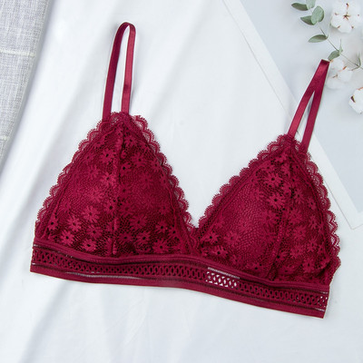 Sutien sexy din dantelă florală pentru femei Push Up Lenjerie feminină Bralette respirabilă Tampă detașabilă Sutien subțire de modă noi fără fir