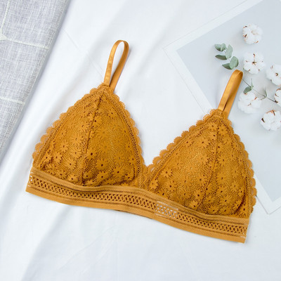 Sutien sexy din dantelă florală pentru femei Push Up Lenjerie feminină Bralette respirabilă Tampă detașabilă Sutien subțire de modă noi fără fir