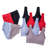 Σετ μπλούζες χωρίς ραφές Ψηλόμεση εσώρουχα Γυναικεία φόρμα εσωρούχων με μαλακή επένδυση Σετ εσώρουχα M-XL Σετ σουτιέν Bralette χωρίς πλάτη