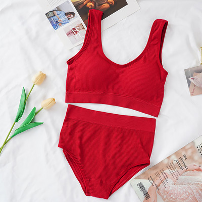 Σετ μπλούζες χωρίς ραφές Ψηλόμεση εσώρουχα Γυναικεία φόρμα εσωρούχων με μαλακή επένδυση Σετ εσώρουχα M-XL Σετ σουτιέν Bralette χωρίς πλάτη