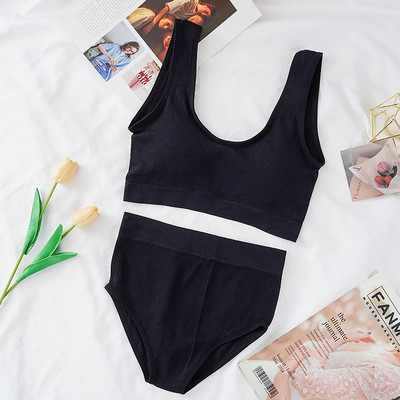 Σετ μπλούζες χωρίς ραφές Ψηλόμεση εσώρουχα Γυναικεία φόρμα εσωρούχων με μαλακή επένδυση Σετ εσώρουχα M-XL Σετ σουτιέν Bralette χωρίς πλάτη