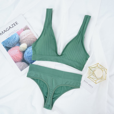 Σετ μπλούζες χωρίς ραφές Ψηλόμεση εσώρουχα Γυναικεία φόρμα εσωρούχων με μαλακή επένδυση Σετ εσώρουχα M-XL Σετ σουτιέν Bralette χωρίς πλάτη