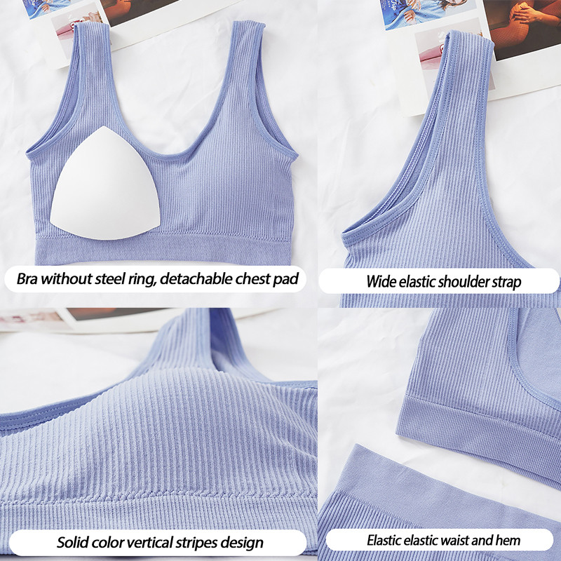 Σετ μπλούζες χωρίς ραφές Ψηλόμεση εσώρουχα Γυναικεία φόρμα εσωρούχων με μαλακή επένδυση Σετ εσώρουχα M-XL Σετ σουτιέν Bralette χωρίς πλάτη