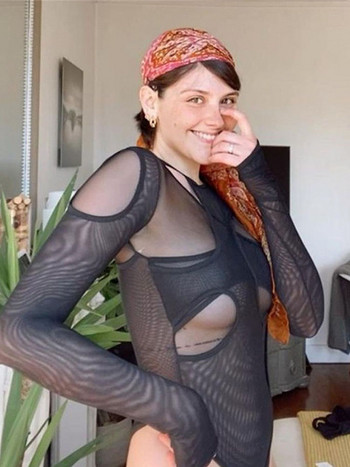 Καλοκαιρινό μονόχρωμο ολόσωμο διαφανές σέξι κούφιο σχέδιο Γυναικείες φόρμες λεπτές φόρμες για γυναικεία γυναικεία ρούχα υψηλής οδού