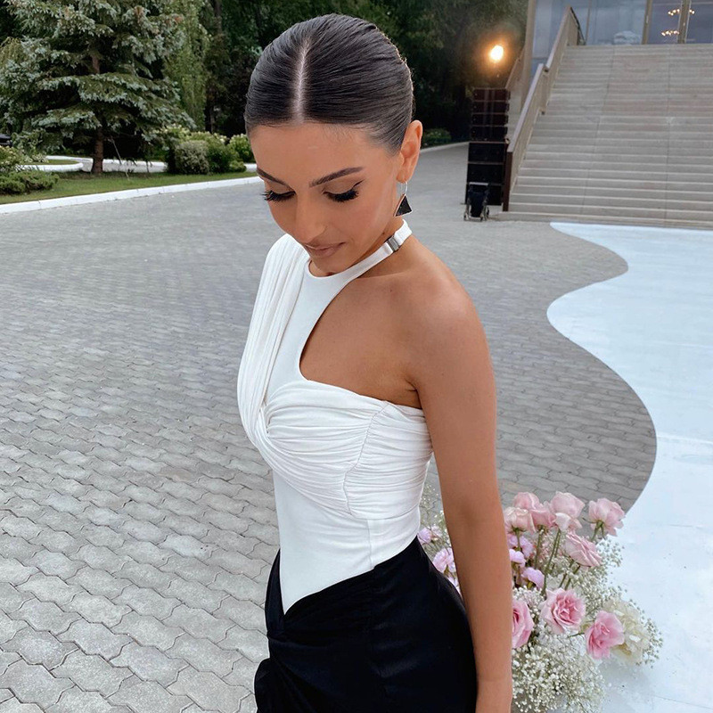 One Shoulder Sexy Backless Twist Ολόσωμο Γυναικείο μακρυμάνικο Top Slim ψηλόμεσο φορμάκι Club Party Streetwear