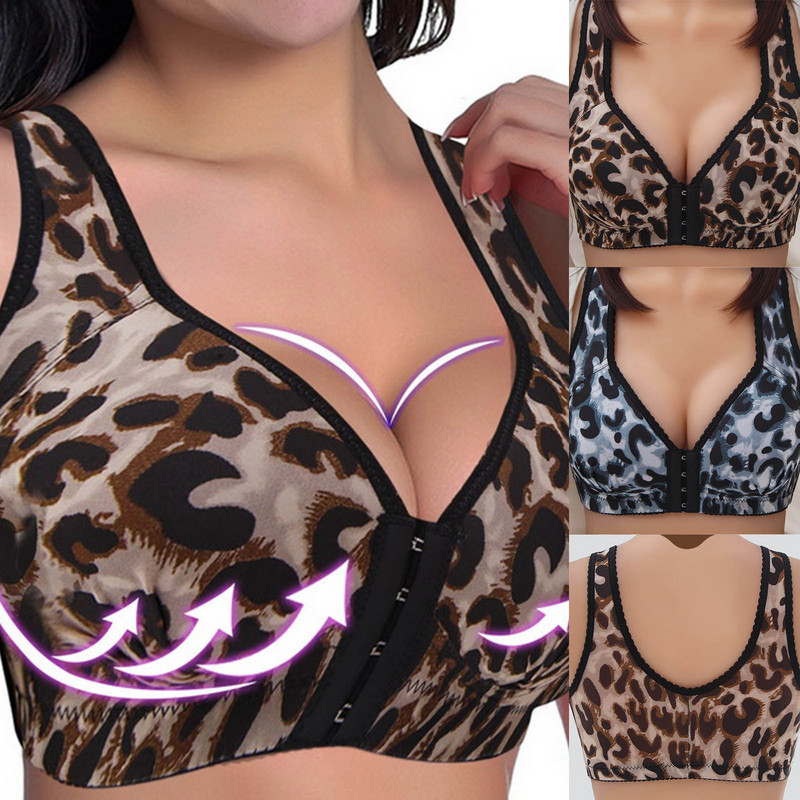 Naiste Leopardprinteriga esipandlad aluspesu ilma terasrõngata Close rinnahoidja