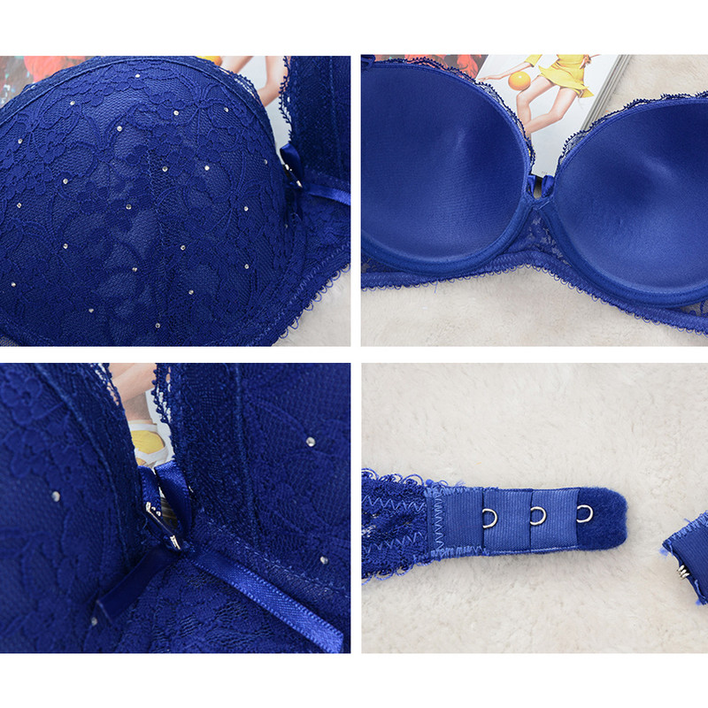 Νέο 2019 Δαντελένιο Σετ σουτιέν Γυναικείο Σετ εσώρουχα Push Up Σετ σουτιέν και στρινγκ 34 36 38 40 ABC Cup για γυναίκες