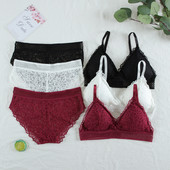 Jooksujooga fitnessi topid Naiste pitsist rinnahoidjakomplektid Seksikad pitsist aluspesu Traadita üliõhuke pesu Naiste rinnahoidja topid 2tk