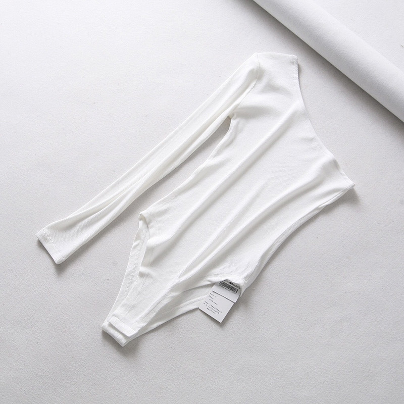 noua moda femeilor sexy fara bretele body cu o singura maneca toamna doamnelor sub top salopete din bumbac