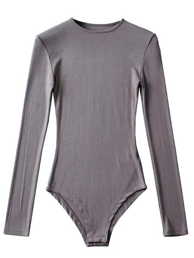 Primăvară toamnă femei ocazional cu mâneci lungi decolteu O tricotat Body Streetwear salopete elastice skinny